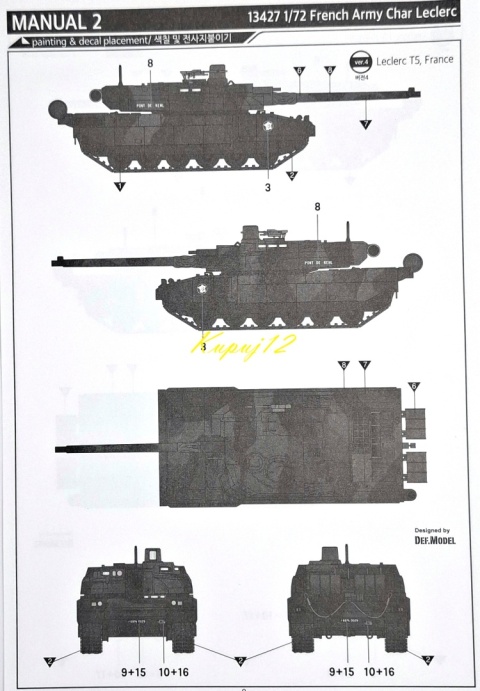 MODEL francuskiego czołgu do sklejania Char Leclerc Academy Skala 1:72