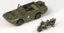 MODEL transporter amfibia, motor M3 Half Track & 14 ton Amphibion Vehicle Academy Skala 1:72