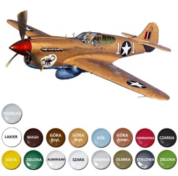 MODEL do sklejania samolot Curtiss P-40K Kittyhawk Skala 1:72 + farby...
