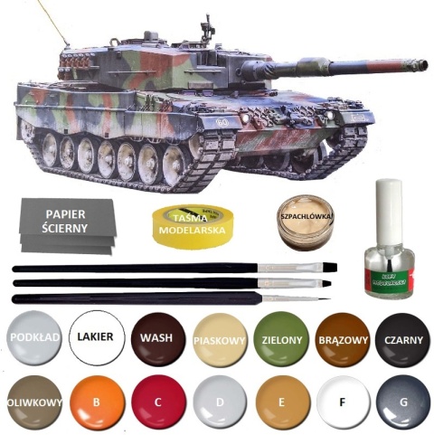 MODEL plastikowy czołg do sklejania LEOPARD 2A4 Polskie Siły Zbrojne Skala 1:35 + klej, farby...