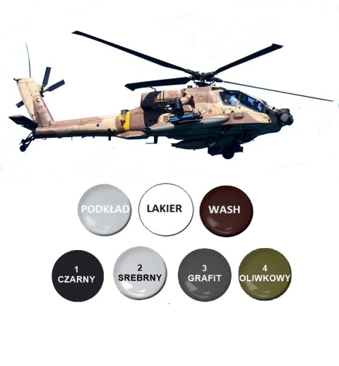 PLASTIKOWY model szturmowego śmigłowca IDF AH-64A Apache Academy Skala 1:72