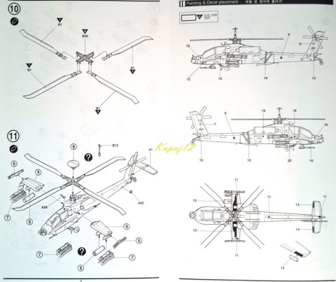 PLASTIKOWY model szturmowego śmigłowca IDF AH-64A Apache Academy Skala 1:72