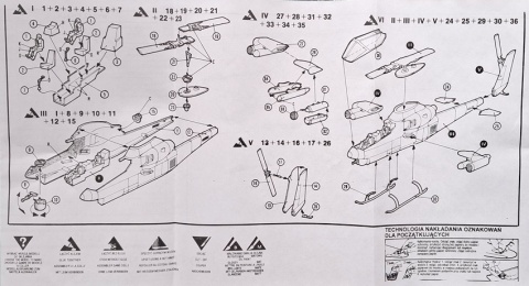 PLASTIKOWY model helikoptera Bell AH-1G Huey Cobra, Plastyk Skala 1:72_S134