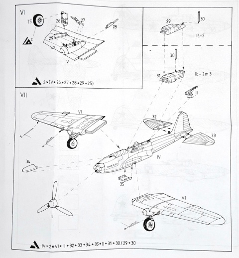 PLASTIKOWY model samolotu IŁ-2 m3 , polska wersja Plastyk Skla 1:72_S004