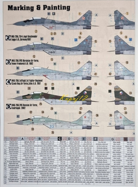 MODEL plastikowy samolot zestaw modelarski MiG-29M 23rd MisterCraft skala 1:72 MODEL plastikowy samolot zestaw modelarski MiG-29M 23rd MisterCraft skala 1:72