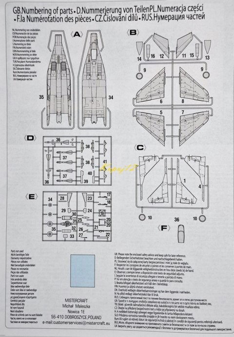 MODEL plastikowy samolot zestaw modelarski MiG-29M 23rd MisterCraft skala 1:72 MODEL plastikowy samolot zestaw modelarski MiG-29M 23rd MisterCraft skala 1:72