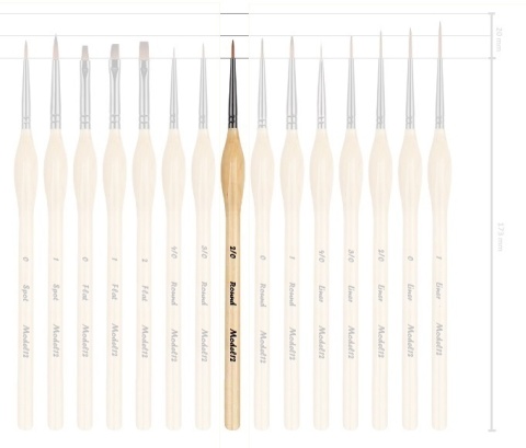 Pędzelek pędzel do malowania farbami akrylowymi, olejnymi syntetyczny włos, okrągły 2/0 Pędzelek pędzel do malowania farbami akrylowymi, olejnymi syntetyczny włos, okrągły 2/0