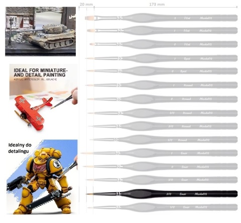 Pędzelek pędzel do malowania farbami akrylowymi, wodnymi, olejnymi syntetyczny włos, okrągły liner 3/0 Pędzelek pędzel do malowania farbami akrylowymi, wodnymi, olejnymi syntetyczny włos, okrągły liner 3/0
