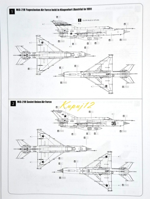 MODEL radzieckiego samolotu do sklejania Mig-21R Smer skala 1:72