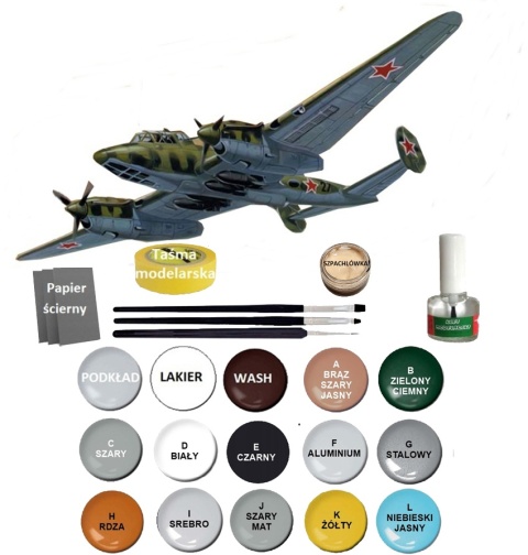 MODEL samolot do sklejania Pe-2 Finnish A.F Peshka MisterCraft skala 1:72