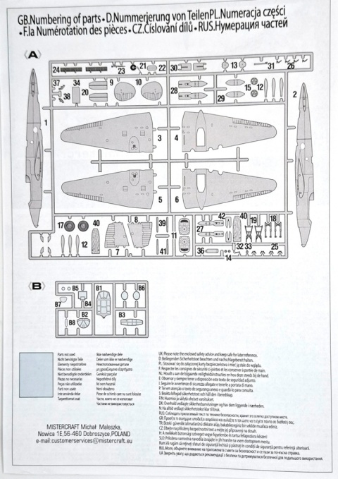 MODEL samolot do sklejania Pe-2 Finnish A.F Peshka MisterCraft skala 1:72