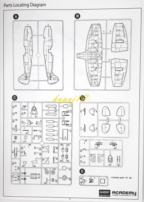 MODEL samolotu do sklejania Spitfire Mk.XIVc Academy Skala 1:48 MODEL samolotu do sklejania Spitfire Mk.XIVc Academy Skala 1:48