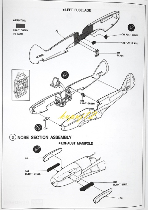 MODEL samolotu do sklejania Spitfire Mk.XIVc Academy Skala 1:48