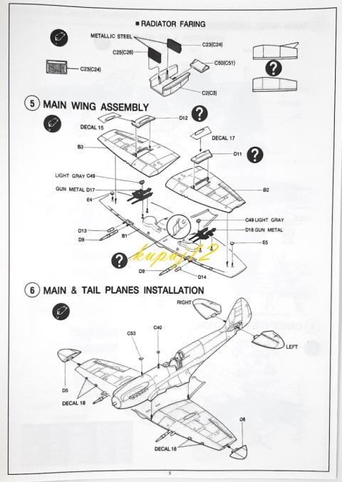 MODEL samolotu do sklejania Spitfire Mk.XIVc Academy Skala 1:48