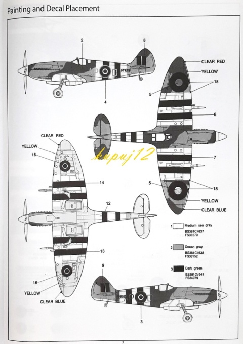 MODEL samolotu do sklejania Spitfire Mk.XIVc Academy Skala 1:48