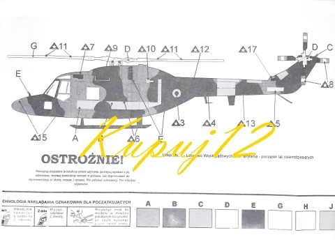 PLASTIKOWY Model HELIKOPTERA LYNX Mk.1 Antyterorystyczny Plastyk 1:72