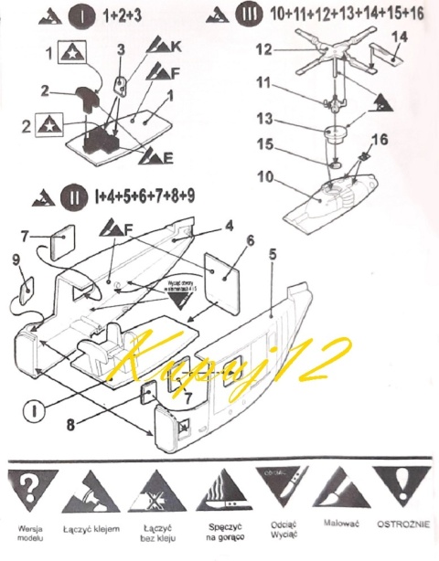 PLASTIKOWY Model HELIKOPTERA LYNX Mk.1 Antyterorystyczny Plastyk 1:72