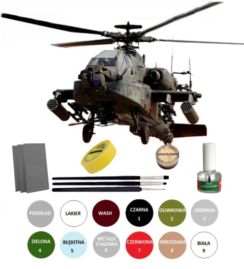 PLASTIKOWY model helikoptera do sklejania Apache AH-64A Academy Skala 1:48
