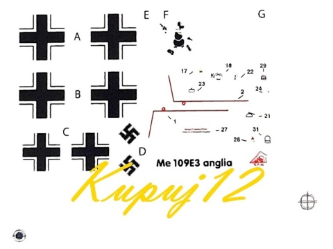 MODEL samolotu myśliwskiego Messerschmitt Bf 109 E-3 Battle of Britan RPM Skala 1:72_72014