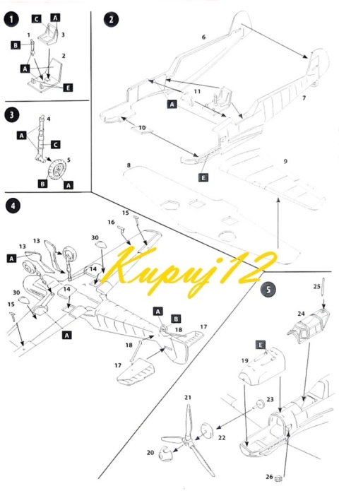 MODEL samolotu myśliwskiego Messerschmitt Bf 109 E-3 Battle of Britan RPM Skala 1:72_72014