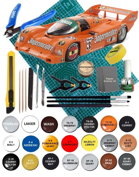 PORSCHE 962C Jagermeister plastikowy model do sklejania samochodu Tamiya skala 1:24 372 PORSCHE 962C Jagermeister plastikowy model do sklejania samochodu Tamiya skala 1:24 372