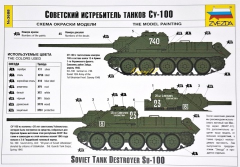 MODEL radzieckiego niszczyciela czołgów SU-100 Zvezda skala 1:35_3688